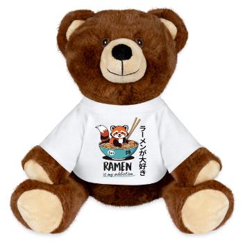 Mignon panda roux dans un bol de ramen - Nounours RecycelBär® marron - blanc - Devant