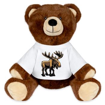 elk - MiniFeet® RecycelBär® Teddy Bear Brown - white - Front