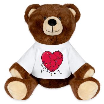 Lighted Heart - MiniFeet® RecycelBär® Teddy Bear Brown - white - Front