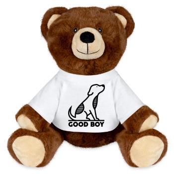 good boy - MiniFeet® RecycelBär® Teddy Bear Brown - white - Front