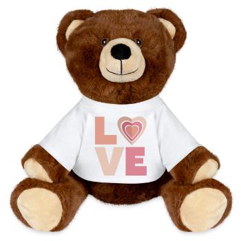 L’AMOUR avec le cœur - Nounours RecycelBär® marron - blanc - Devant