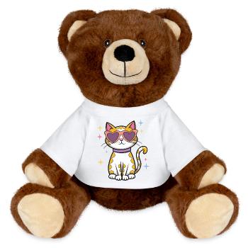 Étincelle de chat - Nounours RecycelBär® marron - blanc - Devant