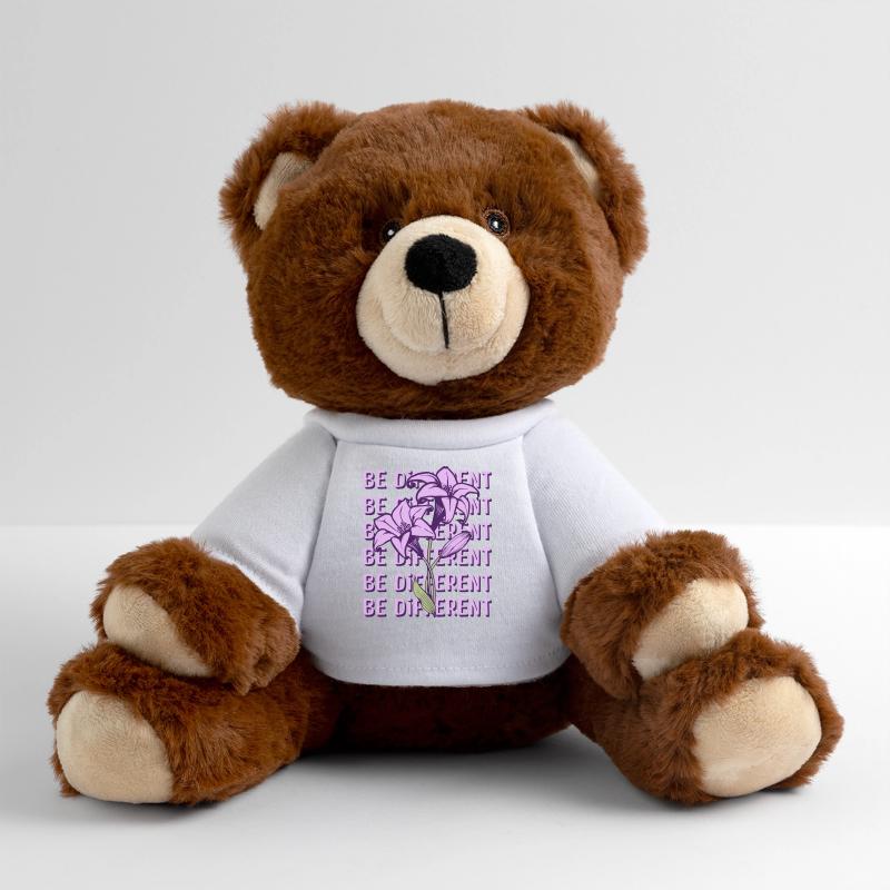 BE DIFFERENT – Fleurs de lys violets Botanique Nounours RecycelBär® marron