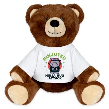Ninja Cuddle Hippo - MiniFeet® RecycelBär® Teddy Bear Brown - white - Front