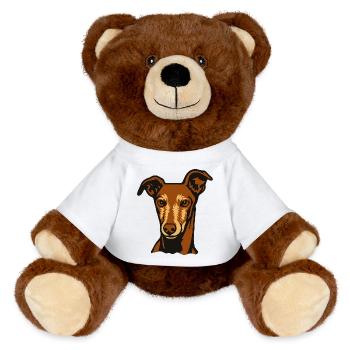 Galgo - Portrait - 20250602 - MiniFeet® RecycelBär® Teddy Bear Brown - white - Front