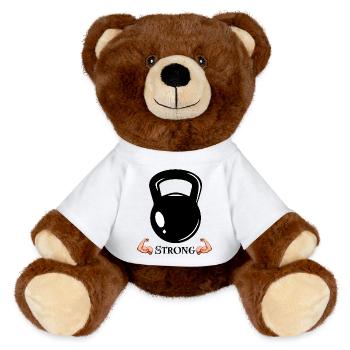 STRONG – Simple. Powerful. Clear. - MiniFeet® RecycelBär® Teddy Bear Brown - white - Front