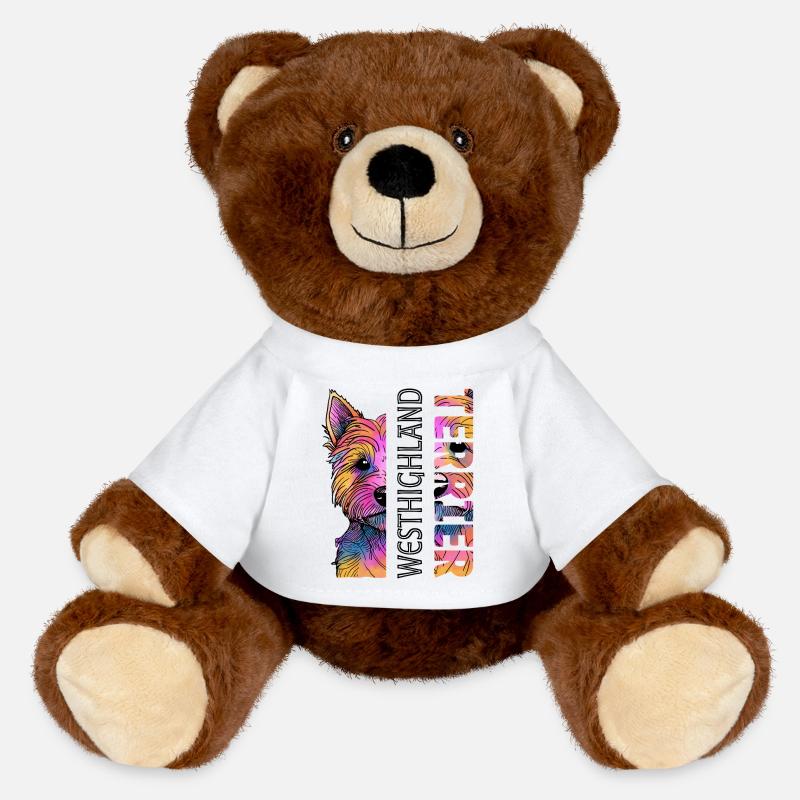 Terrier coloré des Highlands de l’Ouest - Nounours RecycelBär® marron - blanc