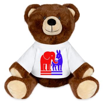 Elephant and Donkey USA - Nounours RecycelBär® marron - blanc - Devant