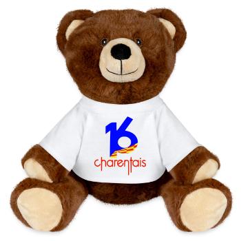  16 Charentais Bleu Rouge - Nounours RecycelBär® marron - blanc - Devant