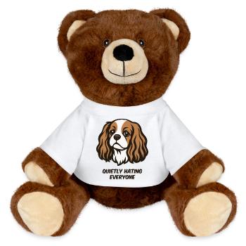 Silent Knight Hates Everyone - MiniFeet® RecycelBär® Teddy Bear Brown - white - Front