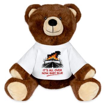 Flammes au-dessus de l’avenue de la rue - Nounours RecycelBär® marron - blanc - Devant