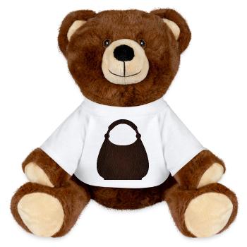 Brown Leather Bag Texture - MiniFeet® RecycelBär® Teddy Bear Brown - white - Front