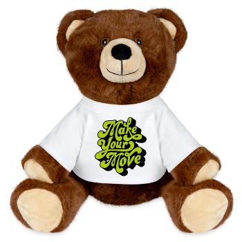 Make your move - MiniFeet® RecycelBär® Teddy Bear Brown - white - Front
