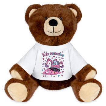 Princesse des Sables : Excavatrice rose - Nounours RecycelBär® marron - blanc - Devant