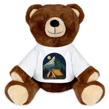 Mondnacht am Bergzelt - MiniFeet® RecycelBär® Braun - Weiß - Vorne