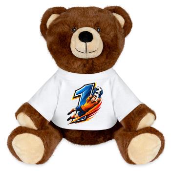 Maillot de gardien numéro 1 Gardien Football - Nounours RecycelBär® marron - blanc - Devant