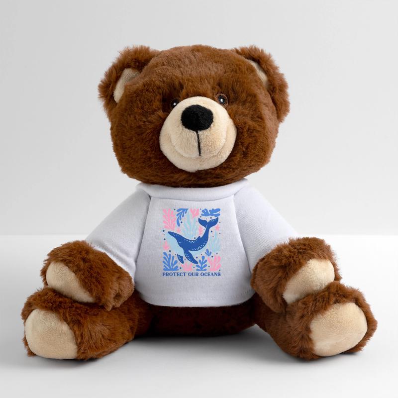 Save Oceans Boho Protect Our Oceans Whale MiniFeet® RecycelBär® Teddy Bear Brown