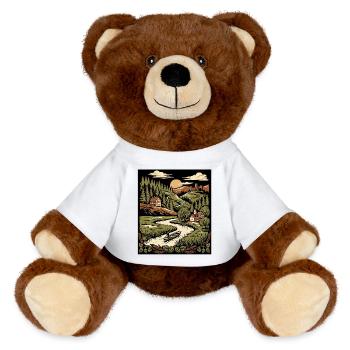 70s Nature Vintage - MiniFeet® RecycelBär® Teddy Bear Brown - white - Front