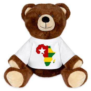 Togo_Flagge_Afrika - Nounours RecycelBär® marron - blanc - Devant