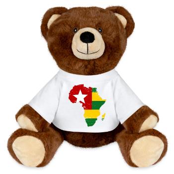 Togo_Flagge_Afrika - Nounours RecycelBär® marron - blanc - Devant