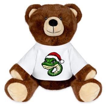 Schlangen Weihnachten - MiniFeet® RecycelBär® Braun - Weiß - Vorne