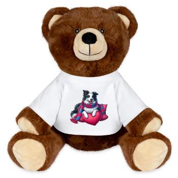 Border Collie - MiniFeet® RecycelBär® Teddy Bear Brown - white - Front
