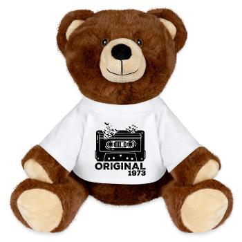 Année de naissance 1973 Cassette 1973 Anniversaire 1973 - Nounours RecycelBär® marron - blanc - Devant