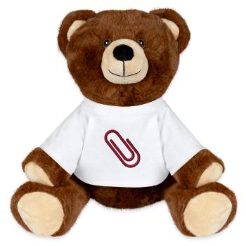 Embroidered paper clip - MiniFeet® RecycelBär® Teddy Bear Brown - white - Front