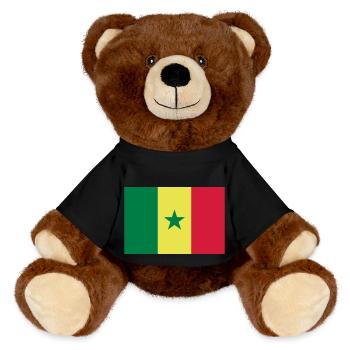 Drapeau Sénégal / Senegal flag - MiniFeet® RecycelBär® Teddy Bear Brown - black - Front