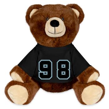98 Number Symbol - MiniFeet® RecycelBär® Teddy Bear Brown - black - Front