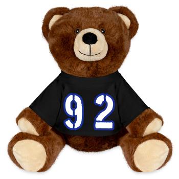 92 Number Symbol - MiniFeet® RecycelBär® Teddy Bear Brown - black - Front