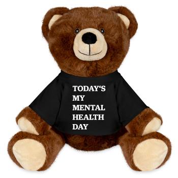 mental health - MiniFeet® RecycelBär® Teddy Bear Brown - black - Front
