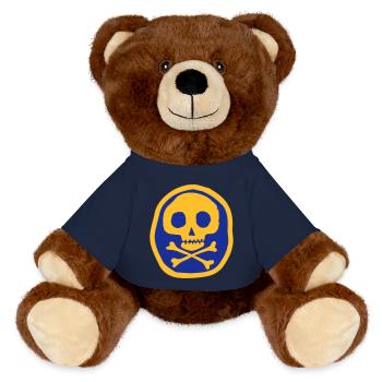 Skull and bones - MiniFeet® RecycelBär® Teddy Bear Brown - french navy - Front