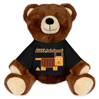 Alexa, pick that up! - MiniFeet® RecycelBär® Teddy Bear Brown - black - Front