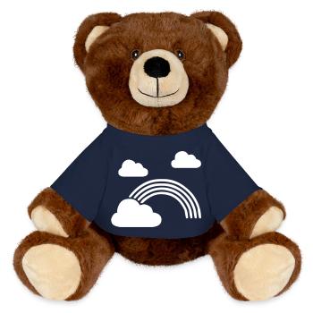 Arc-en-ciel avec nuages - Nounours RecycelBär® marron - bleu marine - Devant