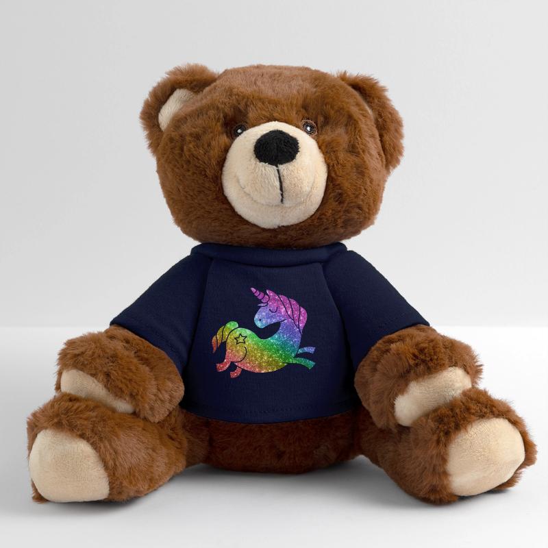 Regenbogen Glitzer Einhorn - Unicorn MiniFeet® RecycelBär® Braun