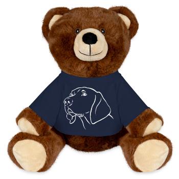 Weimaraner - Nounours RecycelBär® marron - bleu marine - Devant