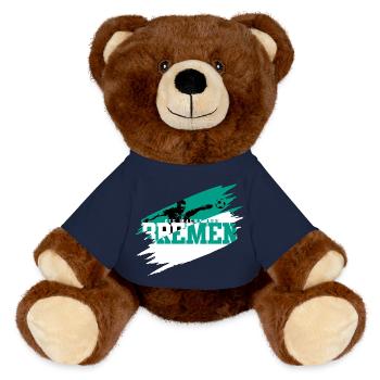 The Power of Bremen Football - MiniFeet® RecycelBär® Teddy Bear Brown - french navy - Front