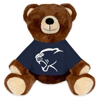 White panther head - MiniFeet® RecycelBär® Teddy Bear Brown - french navy - Front
