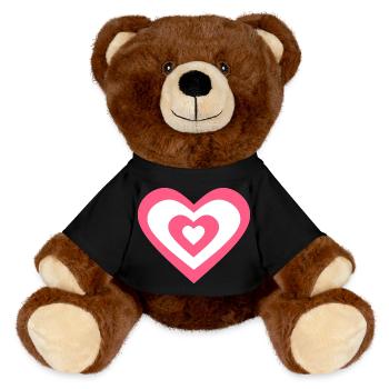 Saint-Valentin Cœur Rose, St. Valentin cadeau - Nounours RecycelBär® marron - noir - Devant