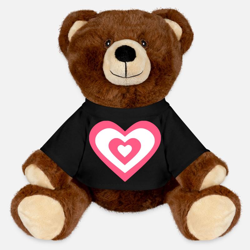 Saint-Valentin Cœur Rose, St. Valentin cadeau - Nounours RecycelBär® marron - noir