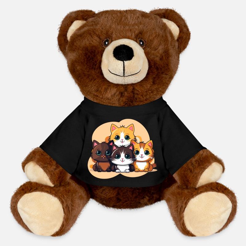 Adorable kittens - MiniFeet® RecycelBär® Teddy Bear Brown - black
