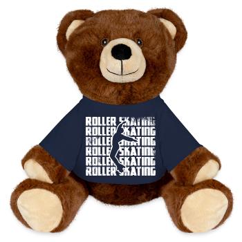 Roller Figure Skating - MiniFeet® RecycelBär® Teddy Bear Brown - french navy - Front