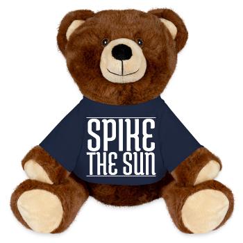 Quote Beach Volleyball Skills Sun Kissed - MiniFeet® RecycelBär® Teddy Bear Brown - french navy - Front