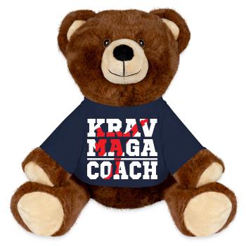 Krav Maga Coach Training Martial Arts - MiniFeet® RecycelBär® Teddy Bear Brown - french navy - Front