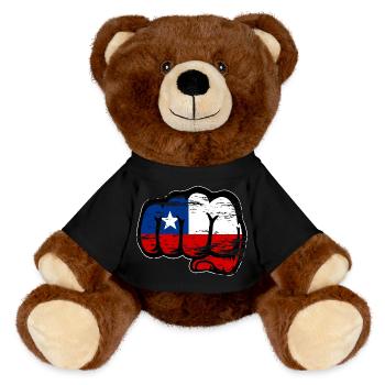 Poing du drapeau chilien utilisé - Nounours RecycelBär® marron - noir - Devant