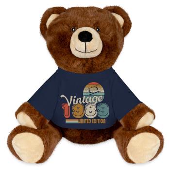 1989 - MiniFeet® RecycelBär® Teddy Bear Brown - french navy - Front