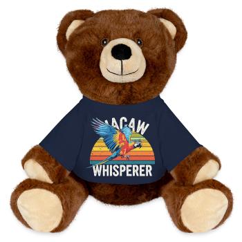 Parrot Lover Design - MiniFeet® RecycelBär® Teddy Bear Brown - french navy - Front