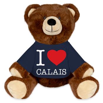 J’ADORE CALAIS - Nounours RecycelBär® marron - bleu marine - Devant
