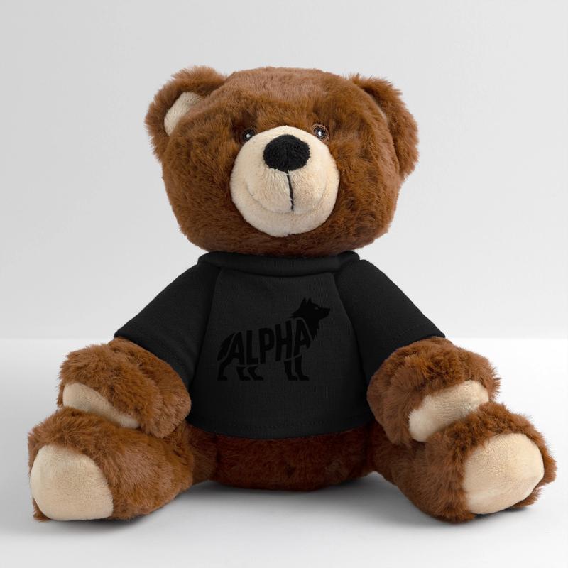 Alpha - Motivational Wolf Logo MiniFeet® RecycelBär® Teddy Bear Brown